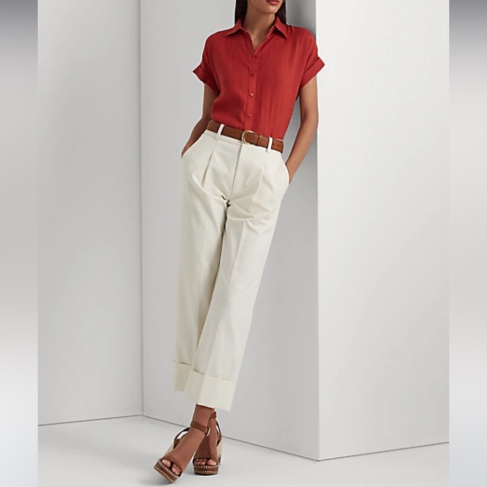 Double-Faced Stretch Cotton Ankle Pant by ralph lauren NWT